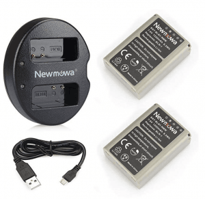 Newmowa BLN-1 Replacement Battery (2-Pack) and Dual USB Charger for Olympus BLN-1, BCN-1 and Olympus OM-D E-M1, OM-D E-M5, PEN E-P5, OM-D E-M5 II