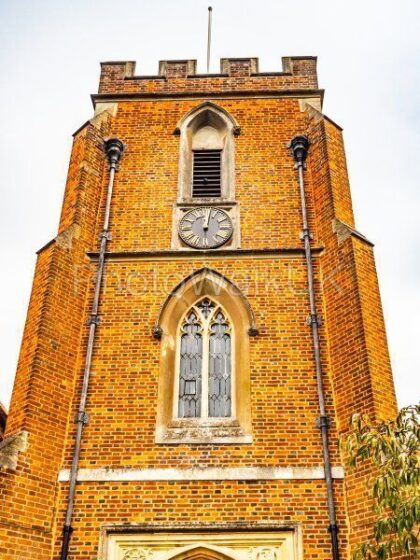 St Johns Red Brick Church and Clock Windlesham, Surrey - Photo Walk UK