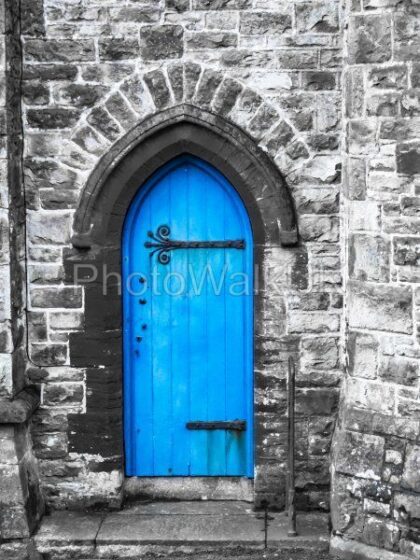 Blue Church Door Penzance Cornwall - Photo Walk UK