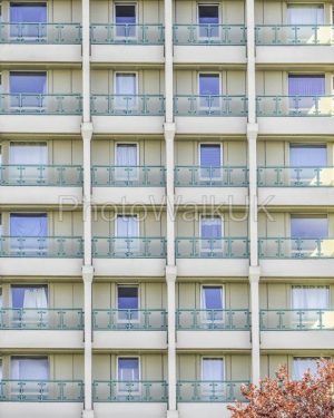 Concrete Tower Block  – Windows and Balconies  – Bracknell Berkshire England - Photo Walk UK