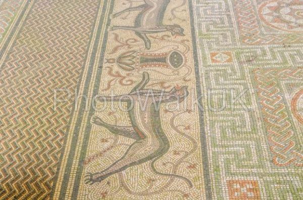Close up of large Roman Mosaic near Littlecote House Wiltshire - Photo Walk UK